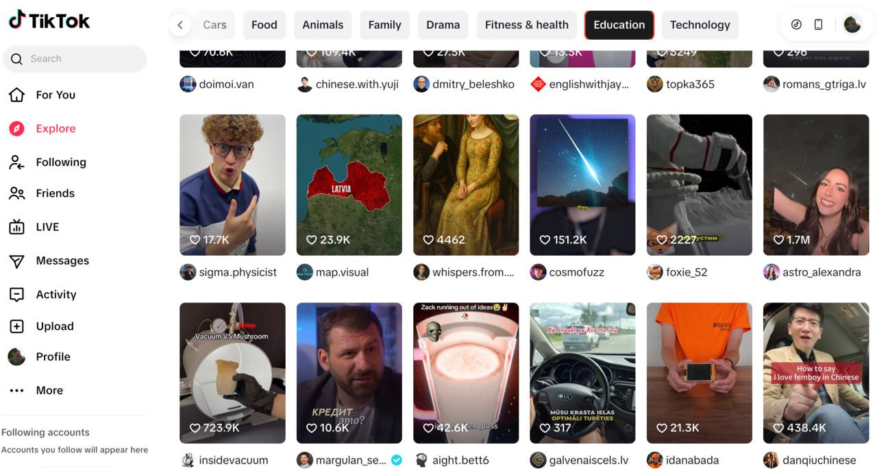 A screenshot of a TikTok landing page.